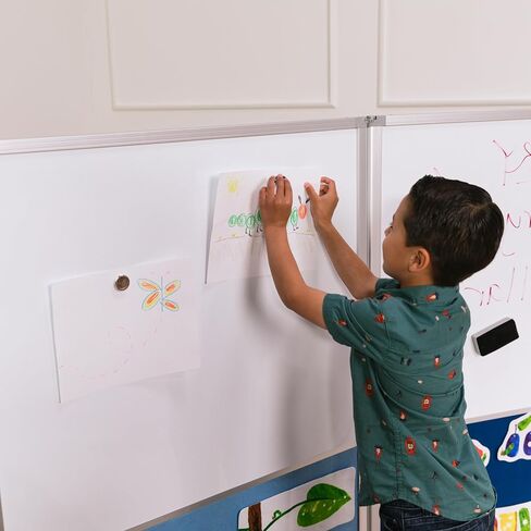ECR4Kids Mobile Dry-Erase and Flannel Split Room Divider, 3-Panel, School Supplies, Contemporary in Saudi Arabia