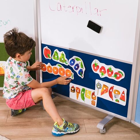 ECR4Kids Mobile Dry-Erase and Flannel Split Room Divider, 3-Panel, School Supplies, Contemporary in Saudi Arabia