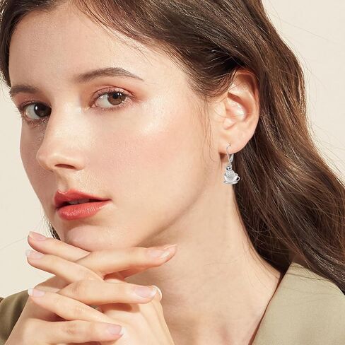 Cup Animal Earrings 925 Sterling Silver Cup Dangle Drop Earrings Animal jewelry Gifts for Women in Kuwait