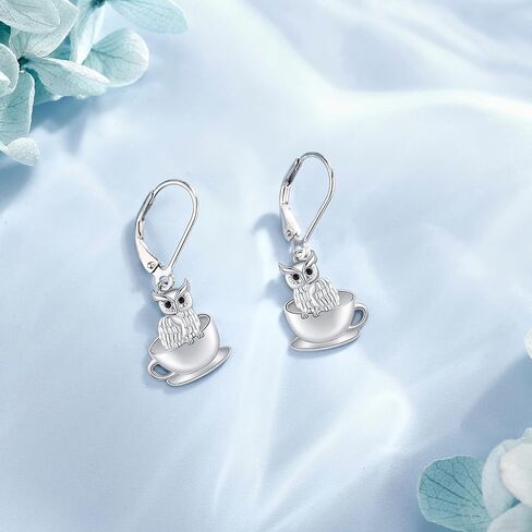 Cup Animal Earrings 925 Sterling Silver Cup Dangle Drop Earrings Animal jewelry Gifts for Women in Kuwait