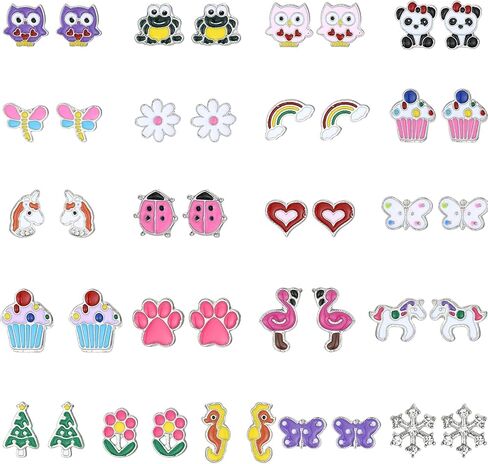 20 Pairs Hypoallergenic Stud Earrings Set for Girls Jewelry Gifts for Girls Kids Women in Saudi Arabia