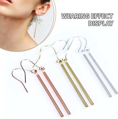 Vertical Bar Dangle Earrings for Women Girls Minimalist Gomggsale Women's Drop Dangle Earrings Simple Geometric Jewelry in Saudi Arabia