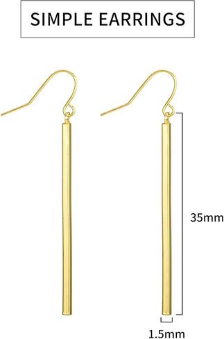 Vertical Bar Dangle Earrings for Women Girls Minimalist Gomggsale Women's Drop Dangle Earrings Simple Geometric Jewelry in Saudi Arabia