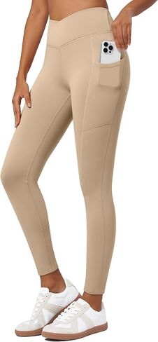 Willit Women's Fleece Lined Leggings Thermal Winter Pants Warm Yoga Running Tights High Waisted with Pockets V-Cross in Kuwait