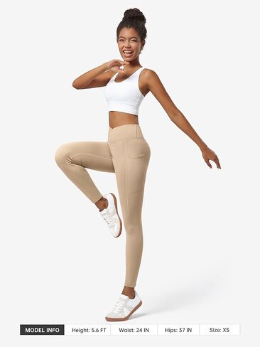 Willit Women's Fleece Lined Leggings Thermal Winter Pants Warm Yoga Running Tights High Waisted with Pockets V-Cross in Kuwait