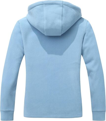 MOERDENG Women's Lightweight Full Zip Soft Polar Fleece Jacket Outdoor Recreation Coat Hooded Hiking Jacket in Kuwait
