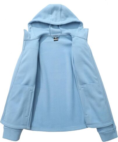 MOERDENG Women's Lightweight Full Zip Soft Polar Fleece Jacket Outdoor Recreation Coat Hooded Hiking Jacket in Kuwait