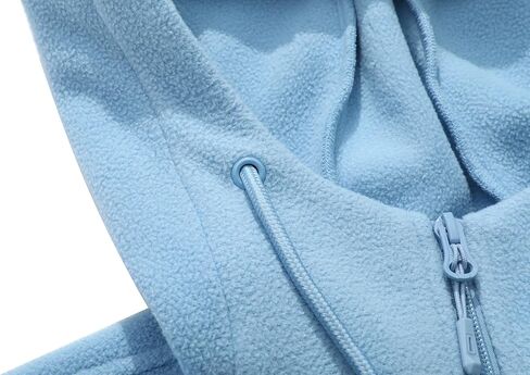 MOERDENG Women's Lightweight Full Zip Soft Polar Fleece Jacket Outdoor Recreation Coat Hooded Hiking Jacket in Kuwait