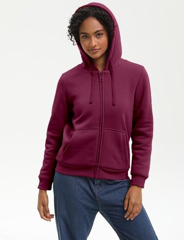 Women's Fleece Lined Zip Up Hoodie Jacket Cozy Warm Sweatshirt Coat(No Pilling,No Fade for Long-Lasting Wear) in Kuwait