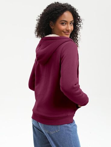 Women's Fleece Lined Zip Up Hoodie Jacket Cozy Warm Sweatshirt Coat(No Pilling,No Fade for Long-Lasting Wear) in Kuwait