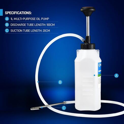 1.05 Quart / 1 Liter Multi-Purpose Oil Pump, Hand Fluid Transfer Pump for Engine, Transmission and Gear Oils, Precision Fluid Dispensing in Tight Spaces in Saudi Arabia