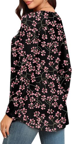 LAOLASI Womens Long Sleeve Tunic Tops V Neck Casual Dressy T Shirts Loose Fit Wear with Leggings Blouses Fall Tops for Women in Saudi Arabia