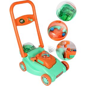 Kids Lawn Mower with Realistic Grass-Cutting Action and Sounds–No Batteries Required | Kids Lawn Mower，Fun Outdoor Push Toy for Kids (Green)