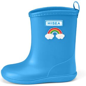 HISEA Toddler Rain Boots Waterproof, Baby Kids Short Rubber Rain Shoes Lightweight for Boys Girls