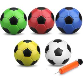 5 Inch Mini PVC Soccer Balls Footballs Toys for Indoor Mini Goal Game, 5" Soft Toddler Balls Sports, Swimming Pool Beach Balls Gift for Kids Sensory Stress Balls for Indoor Outdoor Yard Beach 5 Pack