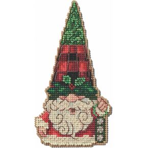 Mill Hill Gnome with Bells Counted Cross Stitch Ornament Kit 2024 Jim Shore Collection JS202416, 3 x 5 inches, Multi