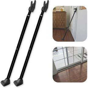 SecurityMan Adjustable Door Security Bar - Constructed of High Grade Iron - Great for Apartment Security or Home Protection Door Stoppers -(18.25"-47.5" for Doors / 18.25"-46.5" for Patio Doors) White