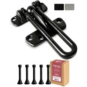 Jack N’ Drill Swing Bar Door Lock Durable Door Guard for Back & Front Doors, Childproof Door Security Made from Reinforced Diecast Metal for Home Security (Satin Nickel, 1 Pack)