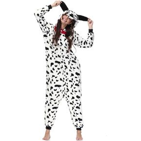 Clarisbelle Women's Dalmatian One Piece Pajama Animal Plush Costume with Pocket