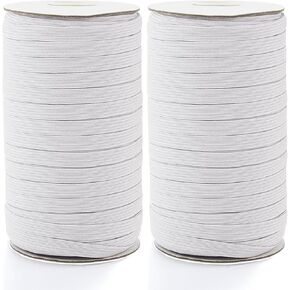 80 Yards Elastic Band 1/4 inch Wide White Elastic Strap High Elastic Cord for Sewing Waistband and Pants Waist