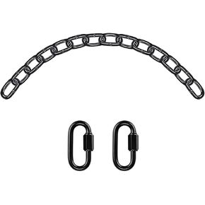 BeneLabel 2Pcs Black Heavy Duty Hanging Chains with 4 Carabiners, Hanging Kits Hammock Chair Hardware for Indoor Outdoor Playground Hanging Chair Hammock Punching Bags, 1000 LB Capacity