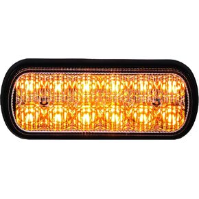 منتجات المشترين 8891600 ضوء ستروب LED مزدوج الصف، كهرماني، 5.5 بوصة، 12 مصباح LED مع 12 نمط فلاش، أضواء تحذير للشاحنات والمقطورات ومركبات المرافق