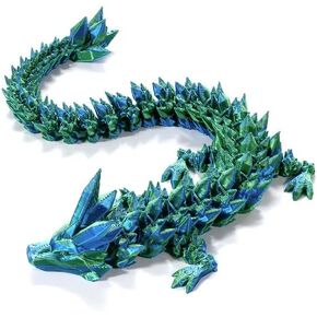 3D Printed Dragon Egg, 12inch Dragon Fidget Toys with Wings Easter Basket Stuffers Executive Desk Toys Crystal Dragon for Autism/ADHD Home Office Decor