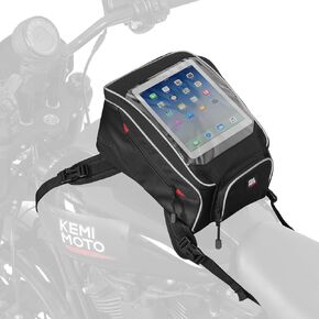 KEMIMOTO Motorcycle Tank Bag with Waterproof Cover, Featuring an 8.27 * 9.06 Inches Touch Screen, Universal Oxford Motorcycle Gas Tank Bag for Most Harley Honda Suzuki Yamaha Kawasaki motorcycles
