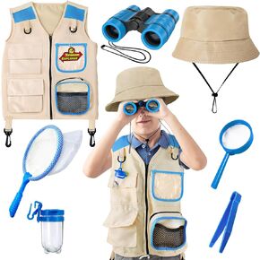 Kids Explore Kit & Bug Catcher Kit, Kids Camping Gear for Kids, Outdoor Exploration Set with Vest & Hat, Ideal Outdoor Camping Adventure Toys for Boys Girls 3-12