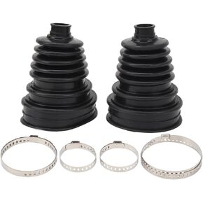 CV Boots Kit 2pcs Universal Automotive Constant Velocity CV Joint Boot, Thick Flexible Silicone CV Boots for Cars, 3.5 * 3.5 * 4.7in CV Boot with 4 Stainless steel Clamps Black