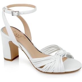 Jewel Badgley Mischka Christen Metallic Knotted Block Heel Sandal