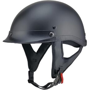 Half Motorcycle Helmets - Retro Style Half Helmet Classic Design Motorcycle Helmet for Urban Rides DOT Approved