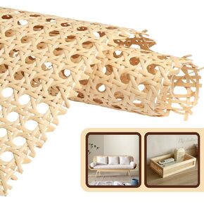 Cane Webbing Rattan Roll 16 x 80 Inch, Rattan Material,Rattan Webbing Roll for Caning Supplies,Weave Rattan Sheets for DIY Rattan Fabric,Furniture Chairs,Cabinets,Beds