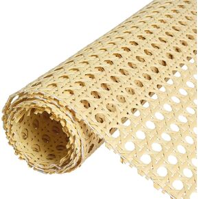 Storystore Rattan Webbing Roll, 17 x 80 Inch Woven Open Rattan Mesh PE Cane Webbing for DIY Home Decor Projects, Synthetic Rattan for Furniture, Chair, Cabinet, Ceiling, Bed, Door