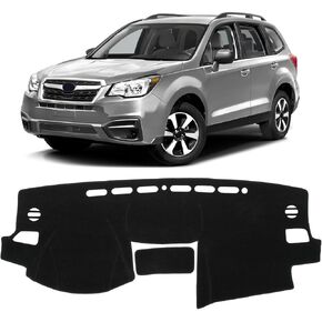 KUST Car Dashboard Cover Mat for Subaru Forester 2014-2018 Non-Slip Polyester Dashboard Mat Pad Interior for Subaru Forester Accessories Custom Fit Dash Mat Sunshade Windshield No Glare Black
