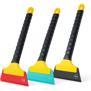 NEWISHTOOL 3 PCS TPU Rubber Squeegee with Different Hardness Blade, All Purpose Window Cleaner Tool Snow Scraper Tool Car Squeegfee Vinyl Wrap Tool Window Tint Squeegee Water Remover