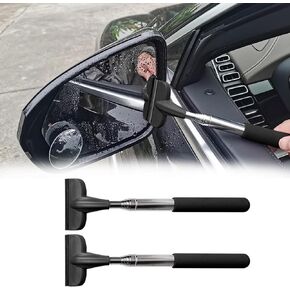 Xindell Mirror Cleaning Squeegee - Telescopic Long Handle Car Rearview Wiper - Auto Window Cleaner Tool for Exterior and Interior Cleaning - Side Windshield Glass Mist, Automotive Supplies (1PC,Red)