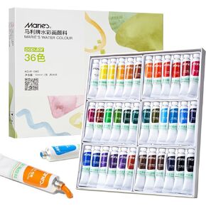 LIGHTWISH Watercolor Paint Set, 36 Watercolor Tubes Set (12ml, 0.4oz), Art Supplies for Watercolor Painting, Comic, Illustration, Decoration