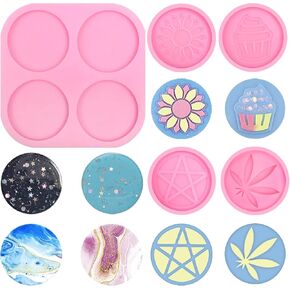 Christmas Tree Style Resin Silicone 5 Pcs, Christmas Hat Snowman Socks House Fondant Mold Chocolate for Epoxy Resin, Resin Christmas Ornament Molds DIY Keychain Mold Jewelry Pendants Craft