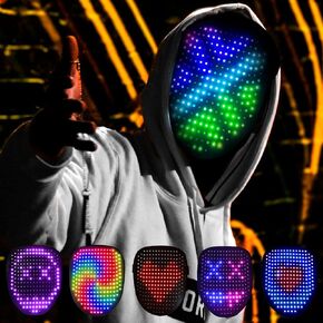 AINSKO Halloween Masks for Kids, LED Mask with Gesture Sensing for Kids/Men/Women Halloween Costume Cosplay Party
