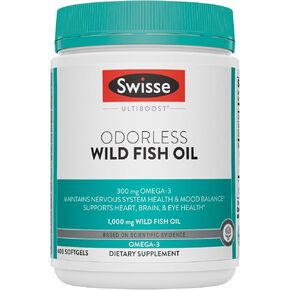 Wild Fish Oil Omega 3 - EPA DHA Fish Oil Supplements - Burpless & Odorless - Helps Support Brain, Eye and Heart Health - High Strength 1500 mg Omega 3 Supplement - 400 Softgel Pills