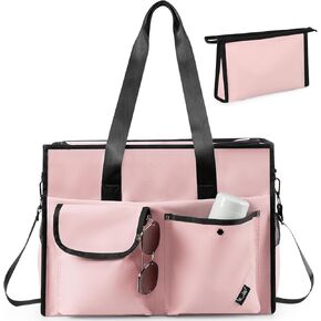 Tote Bag, Large Tote Bags for Women, Travel Tote Bag with Zipper, Laptop Compartment &14 Pockets