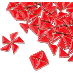 200g Ceramic Mosaic DIY Set Colorful Triangle Ceramic Mosaic Tile Craft Material Mosaic Art Decoration Material - Black