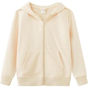 UMELOK Kids Full Zip-Up Hoodie Solid Sweatshirt for Boys and Girls