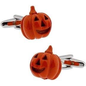 MRCUFF Pumpkin Halloween Jack O Lantern Pair Cufflinks in a Presentation Gift Box & Polishing Cloth