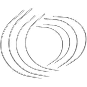 Aiyorse 8 Pieces Curved Sewing Needles,Heavy Duty Hand Sewing Needles Set Curved Leather Needles C Needles for Sewing Upholstery Carpet Leathe Canvas Repairing or Craft Projects 2/2.5/3/ 3.5 Inch