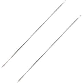 2 PCS Professional Upholstery Needle, 12'' Long Sewing Needles, Large Eye Hand Sewing Needles, with Needle Storage Tube, for Home Upholstery, Carpet, Leather, Canvas Repair Stitching