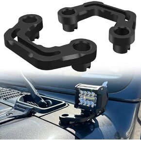 1 Pair Light Mount Brackets Hood Cowl Mount Brackets for Front A-Pillar Auxiliary Lights Compatible with Jeep Wrangler JL/JLU 2018-2023 and Gladiator JT 2020-2023 (Black)