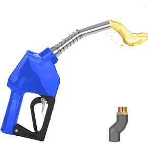Fuel Nozzle 3/4" NPT Auto Shut Off gas pump handle with 3/4 fuel hose swivel, Gas Pump Nozzle Used for Gasoline, Diesel, and Kerosene Fuel Transfer, 13/16" Spout, 16 GPM Flow Rate (GREEN)