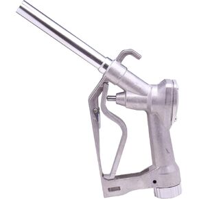 3/4"Inch FNPT Inlet Manual Fuel Nozzle 13/16" Straight Spout With 360 Rotating Connector Swivel & Hook Max Flow 24GPM 50 PSI Used For Diesel & Gasoline Water & Gravity Tank Fuel Transfer Pump